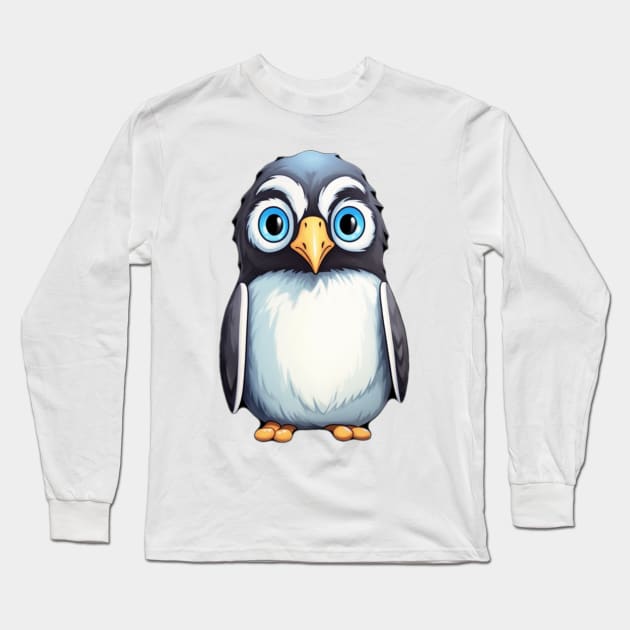 Cute Cartoon Penguin Design: Playful and Adorable Artwork Long Sleeve T-Shirt by DesginsDone